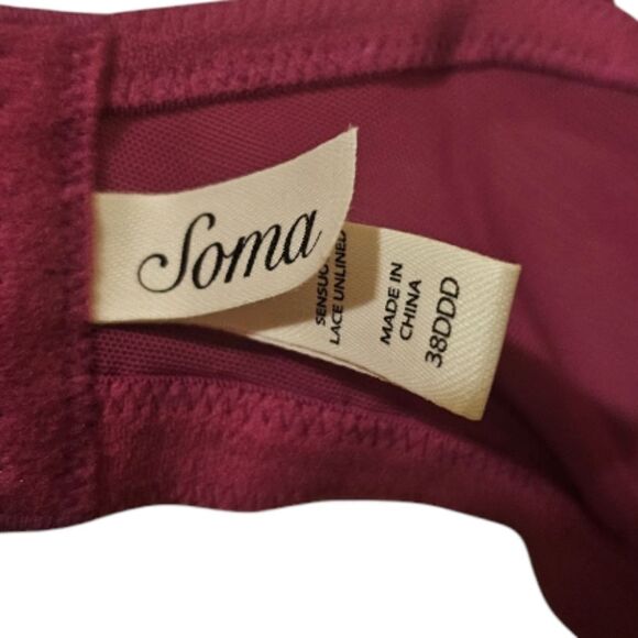 SOMA Sensuous Lace Unlined Bra - Size 38DDD - Picture 8 of 8